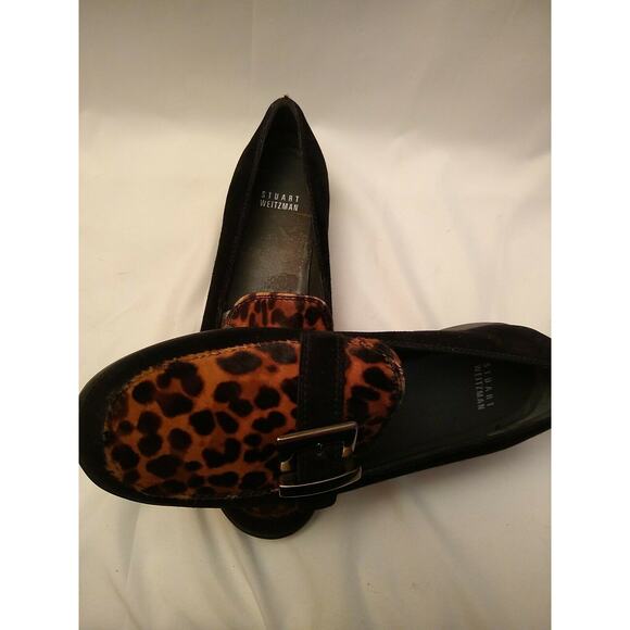 Women's Stuart Weitzman Black suede calf hair Platform. Size 8